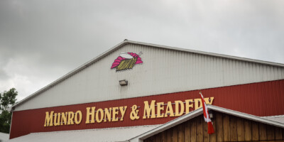 Sign on Munro Honey & Meadery building