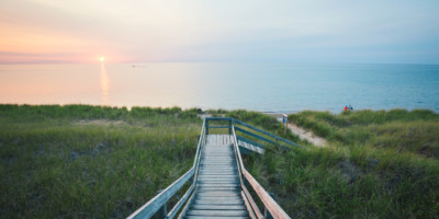 LOCATION: GRAND BEND, ON Long staircase going down to the beach in Grand Bend