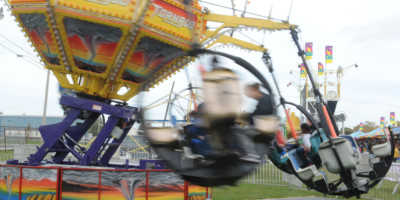 Spinning amusement park ride at the Brigden Fair