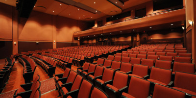 Empty seats under the balcony at the Imperial Theater