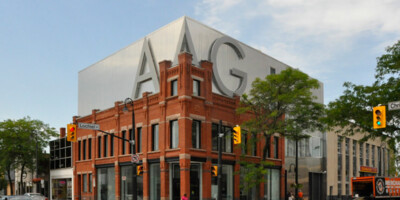 Entire exterior of Judith And Norman ALIX Art Gallery from opposite street corner