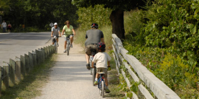 People riding bikes at Pinery Provincial Park