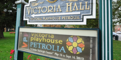 Victoria Playhouse Petrolia sign